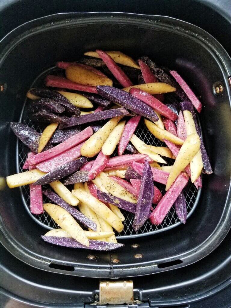air fryer rainbow potato fries