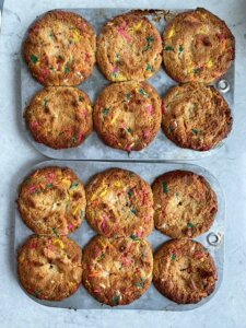 Almond flour cupcakes after baking
