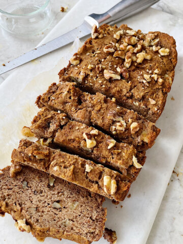 almond pulp banana bread with walnuts