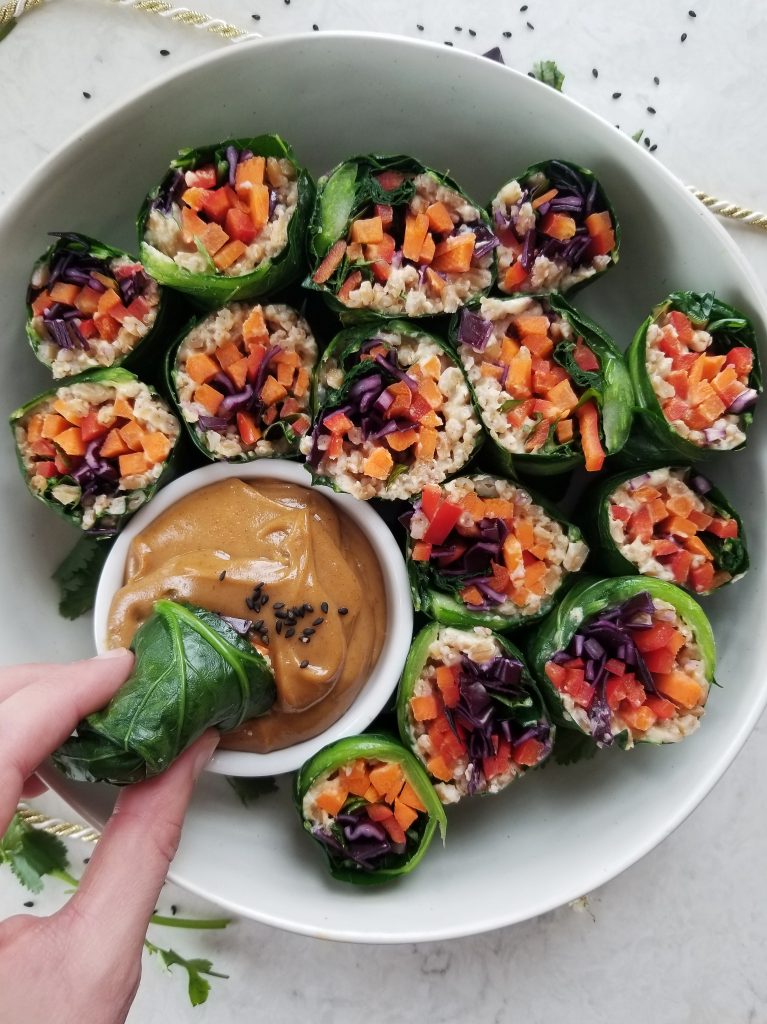 rainbow collard green wraps