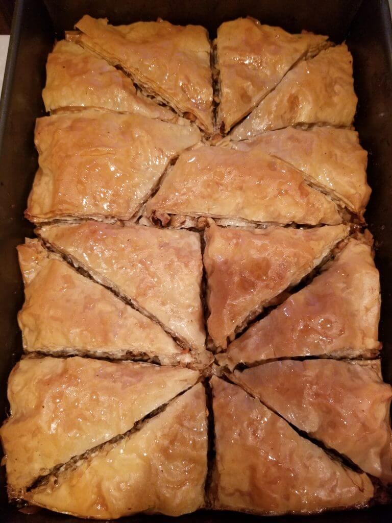 baklava cut into diamond shape
