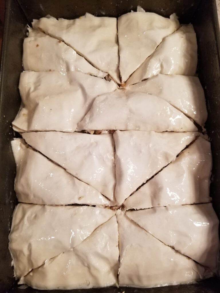 baklava cut into diamond shape