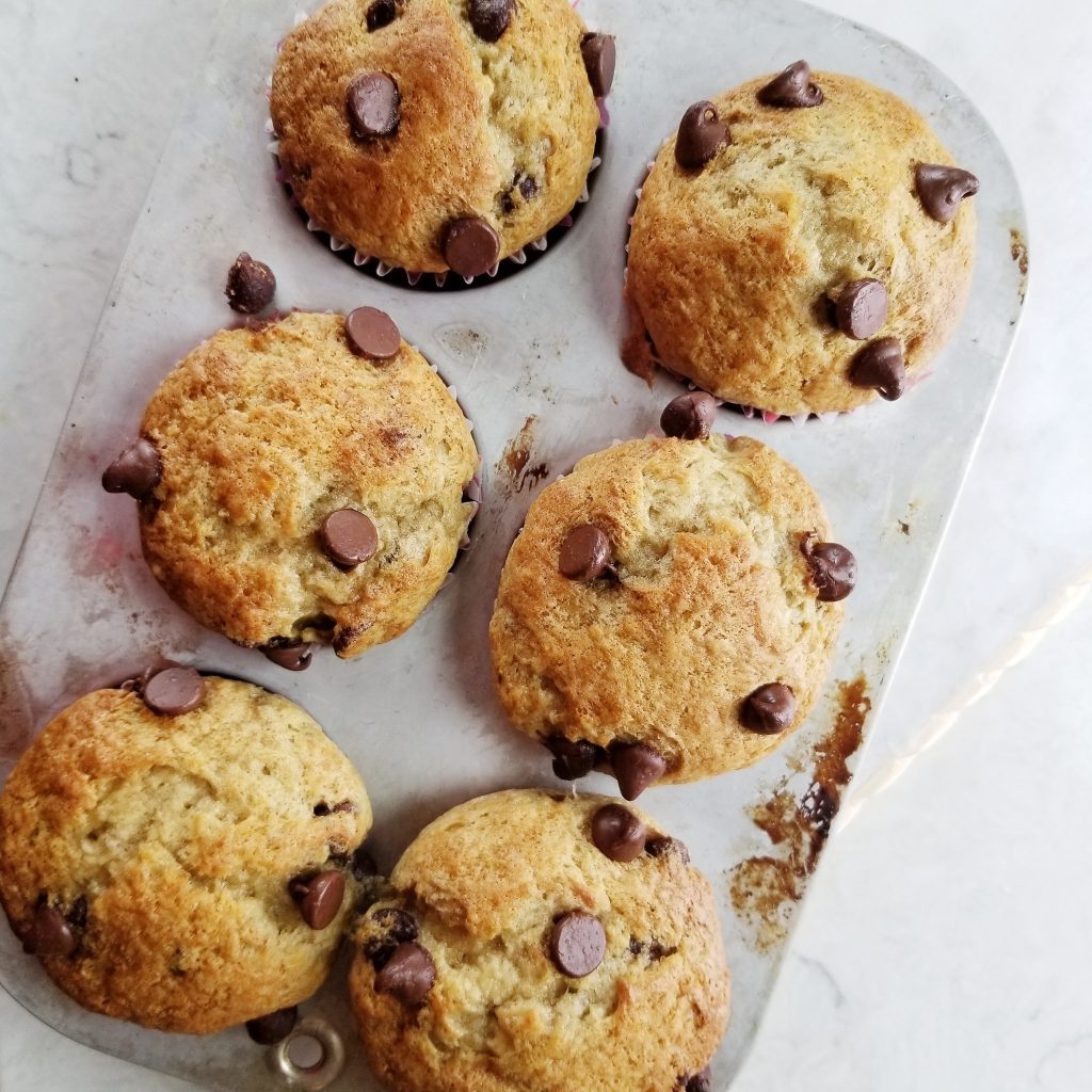 banana chocolate chip muffins