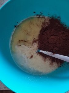 banana chocolate muffin batter