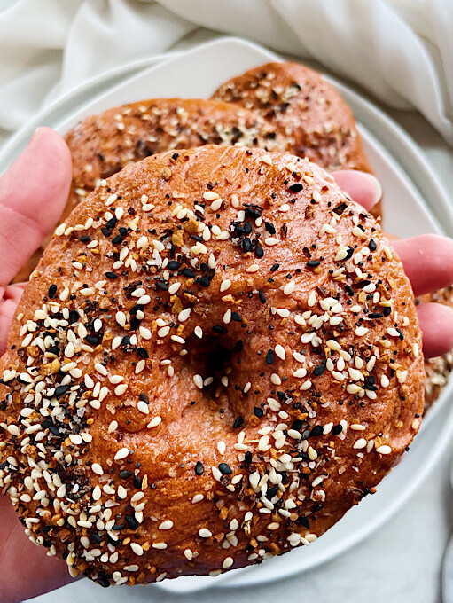 Beet Bagels Recipe with sourdough discard