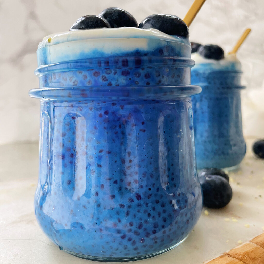 Blue chia pudding recipe