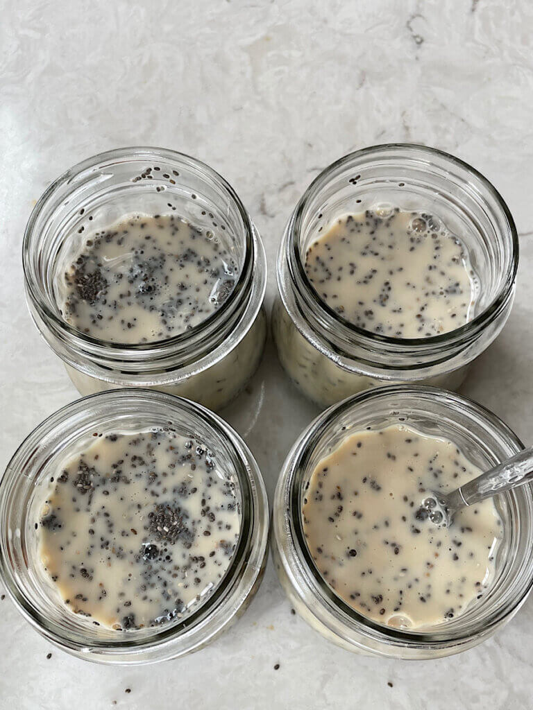 chia seed pudding before stirring