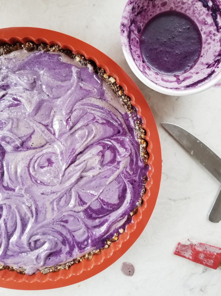 blueberry tart before freezing