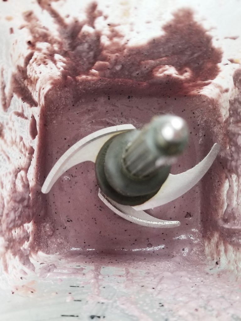blueberry filling in the blender
