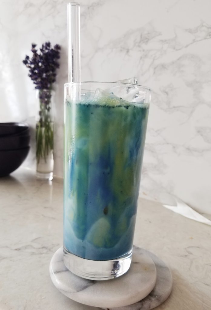 butterfly pea matcha latte
