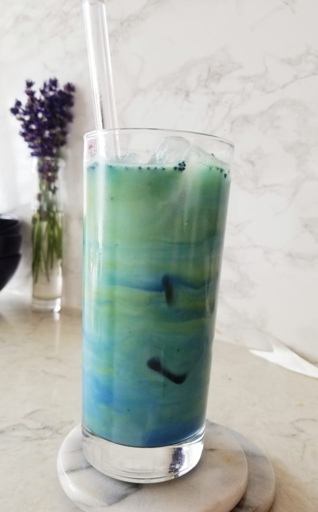 butterfly pea matcha latte