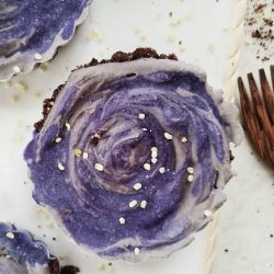 purple butterfly pea cheesecake