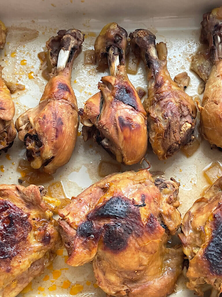 chicken broiled for a crispy top