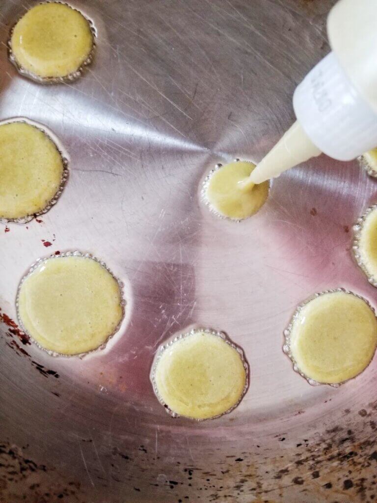 green mini pancakes
