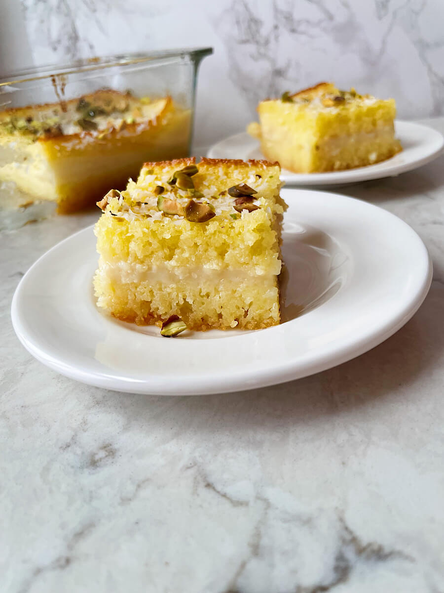 cream filled basbousa recipe