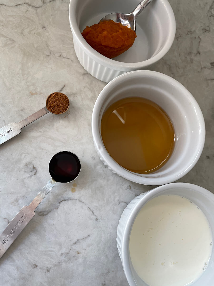 pumpkin maple syrup heavy cream vanilla and pumpkin pie spice