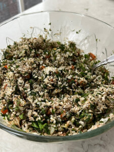 authentic stuffed grape leaf filling