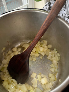 sauteed yellow onion in an instant pot