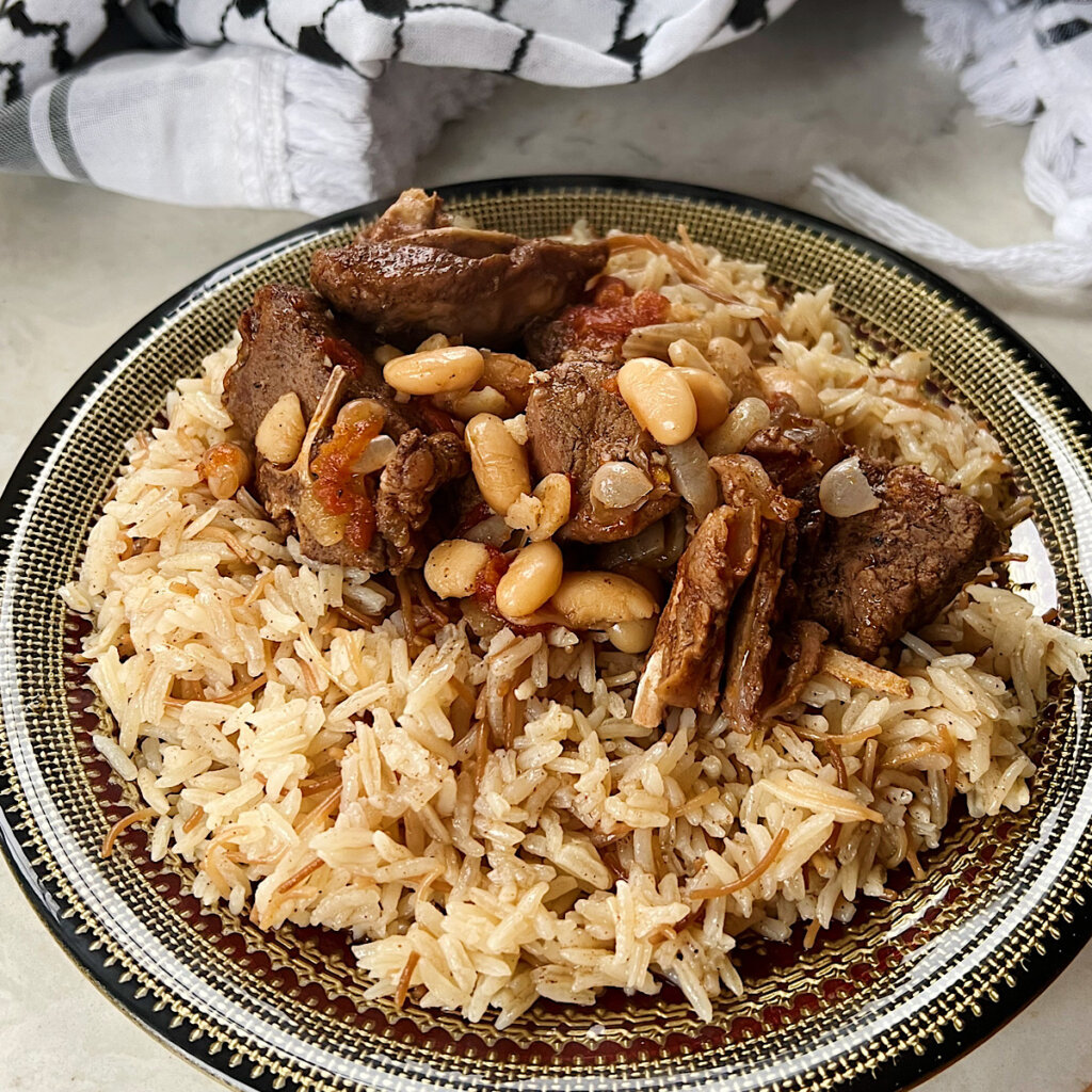 authentic Fasolia recipe with Lebanese rice