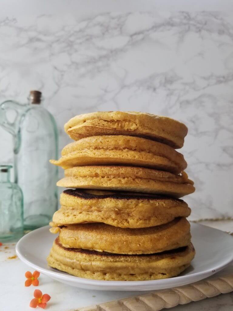 golden milk pancake stack