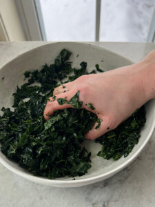 massaged kale for kale salad recipe