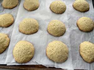 vanilla half moon cookies before frosting