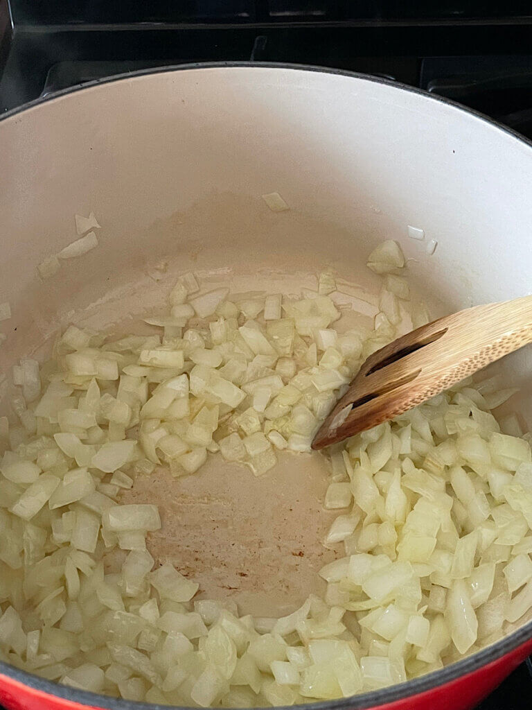 onions starting to caramelize