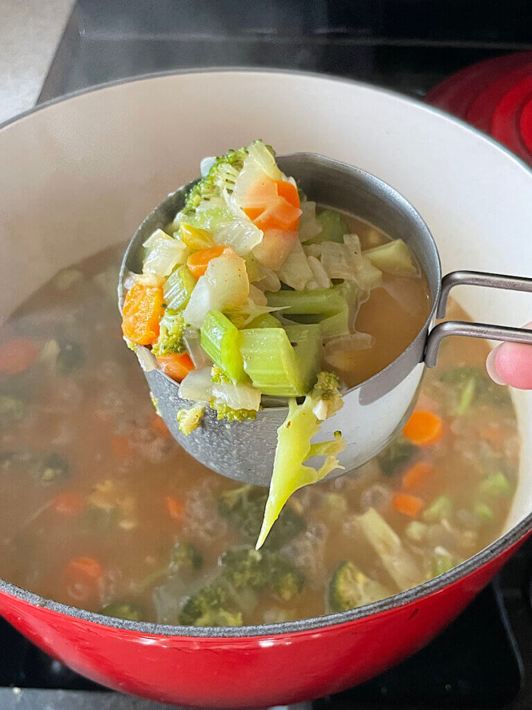 cooked veggies for broccoli soup recipe