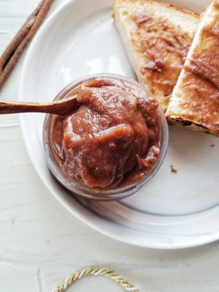 sugar free crockpot apple butter on toast