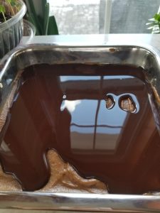 healthy homemade twix bars with dark chocolate on top