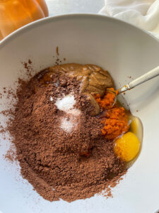Healthy pumpkin brownie batter