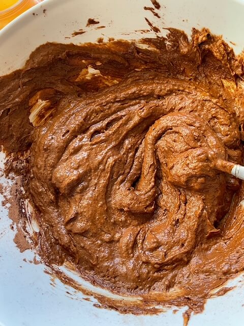 Healthy pumpkin brownie batter