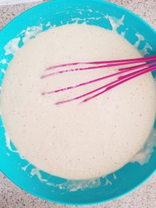 healthy rainbow pancake batter