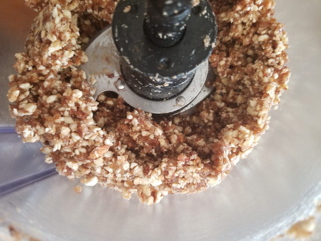 coarse texture of the crust in the food processor