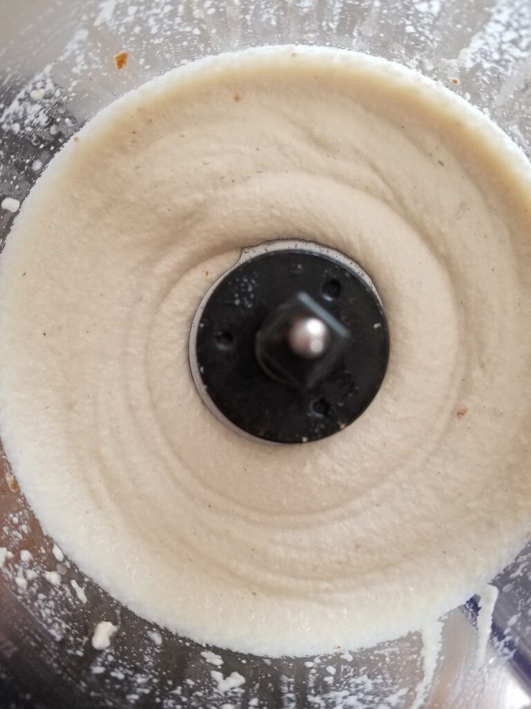 the cashew cheesecake filling in the food processor