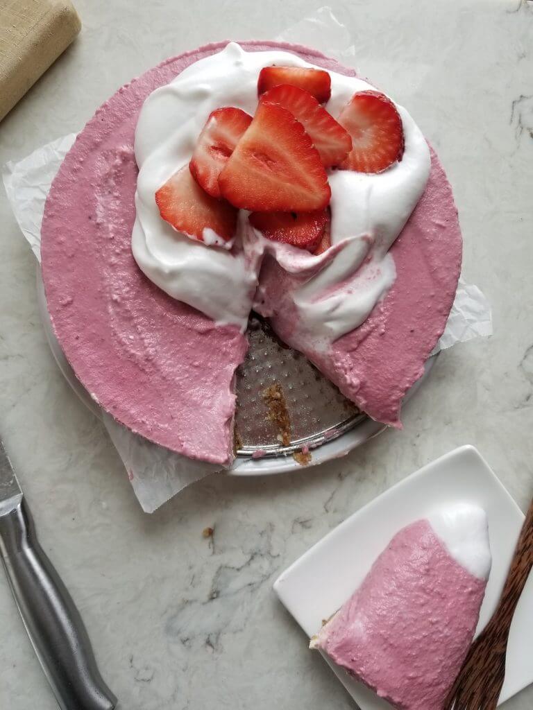 Vegan Strawberry Cashew Cheesecake