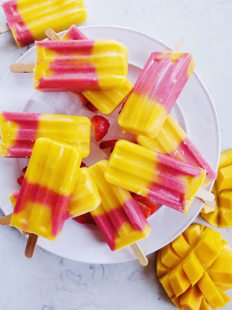strawberry mango popsicles