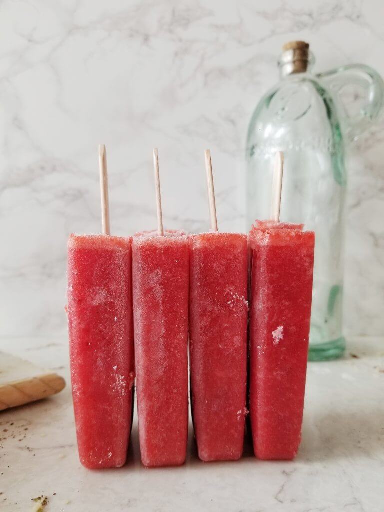 healthy strawberry popsicles