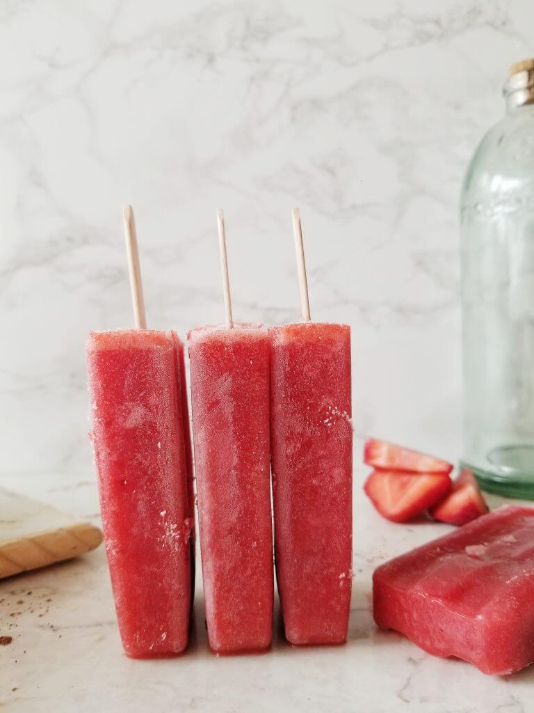 healthy strawberry popsicles