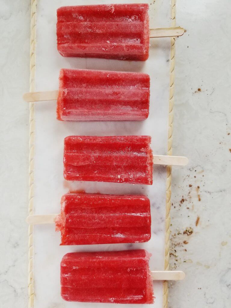healthy strawberry popsicles