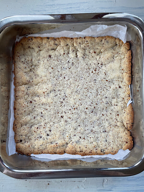 healthy twix bars shortbread base baked