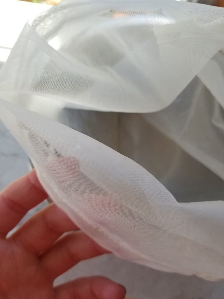 nut milk bag in a bowl