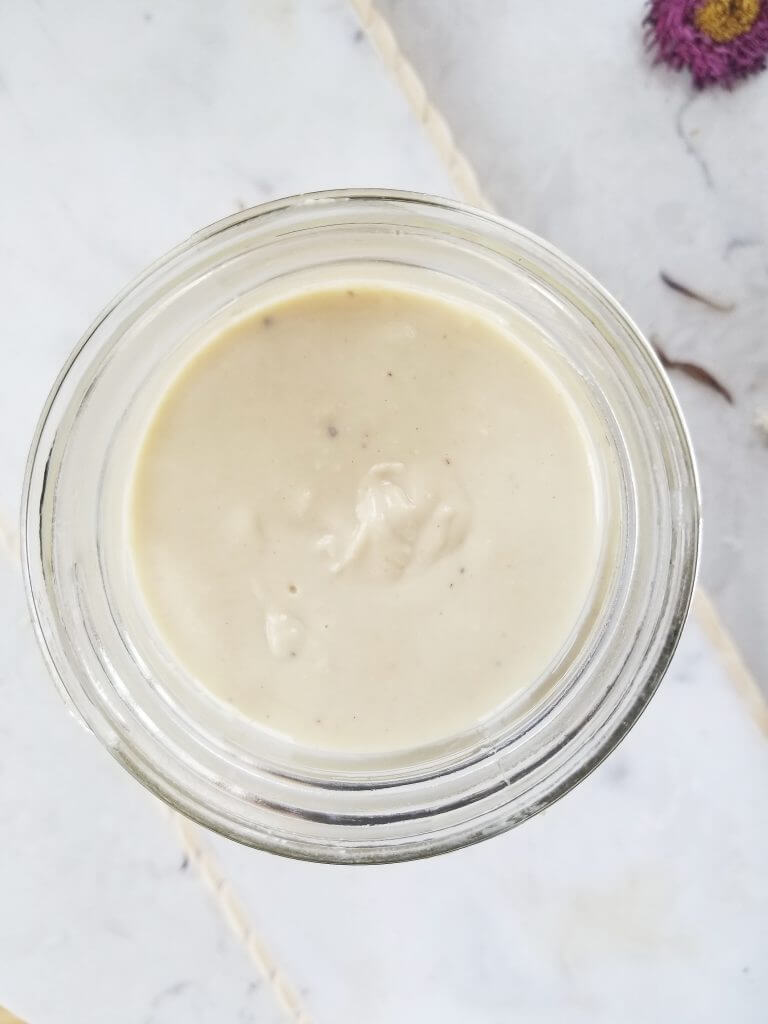 homemade cashew butter in a mason jar