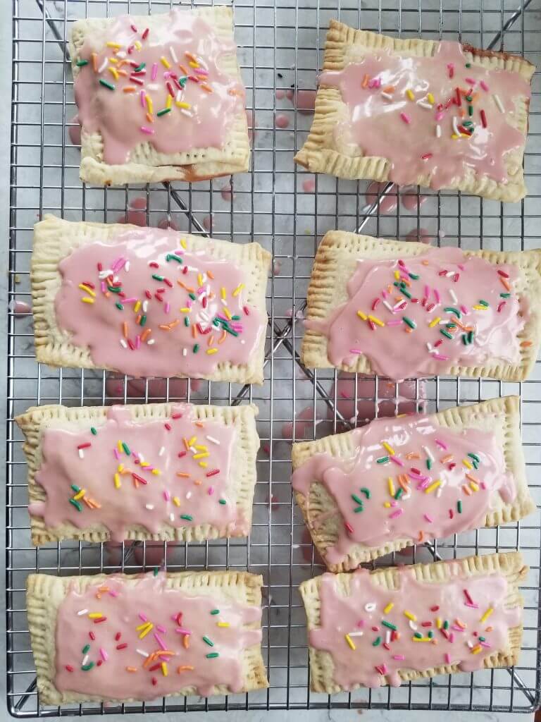 HOMEMADE STRAWBERRY POP TART WITH RAINBOW SPRINKLES