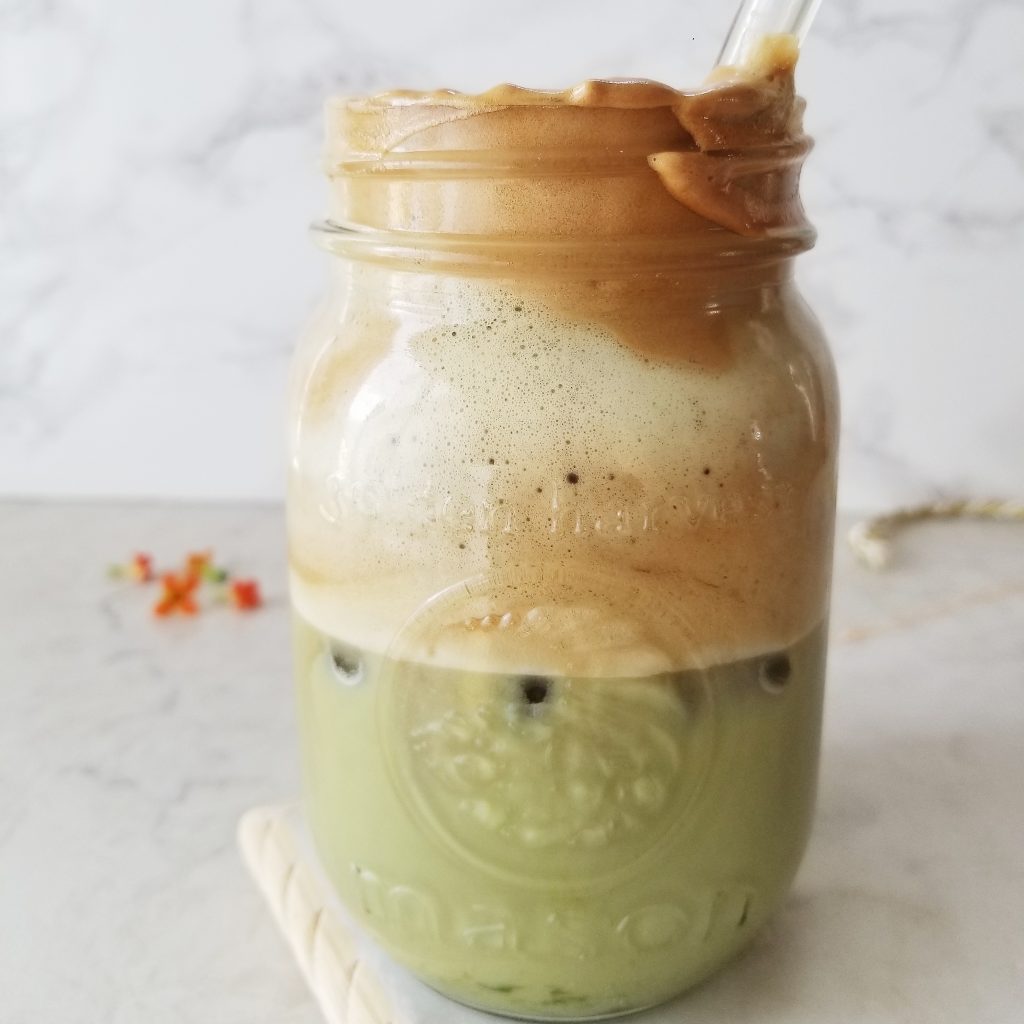 iced dalgona matcha latte