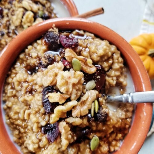pumpkin spice steel cut oats