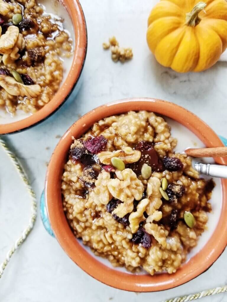 pumpkin spice steel cut oats