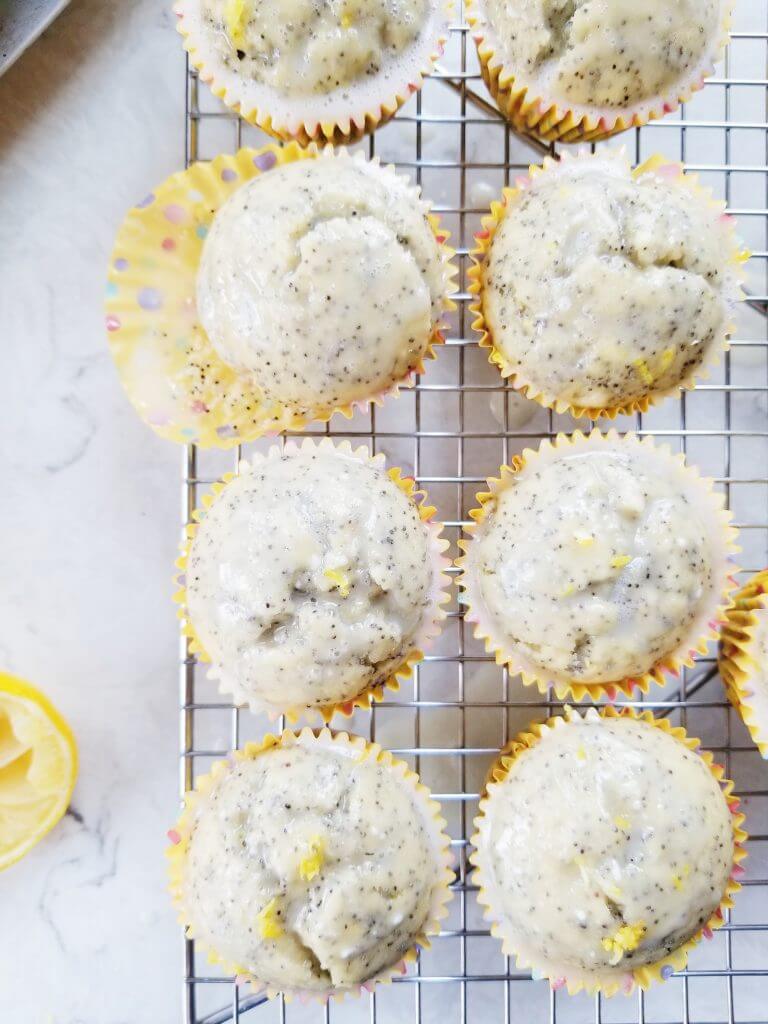 sourdough lemon poppy seed muffins