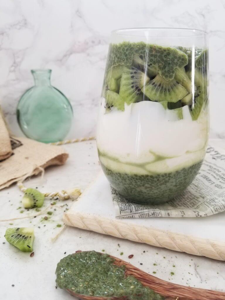 matcha chia pudding parfait