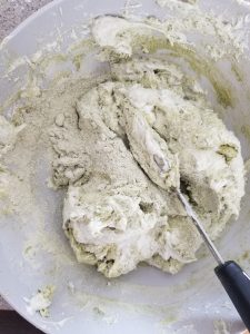 matcha macaron batter